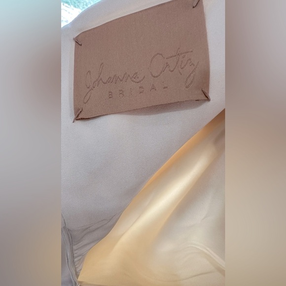 NWT Johanna Ortiz Silk Strapless Detachable One Ruffle Shoulder Cream Dress 8 - Picture 14 of 15